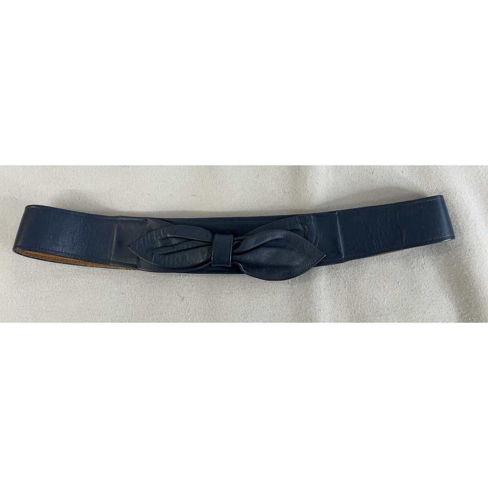 Vintage 80s Ginnie Johansen Blue Leather Belt Y2K